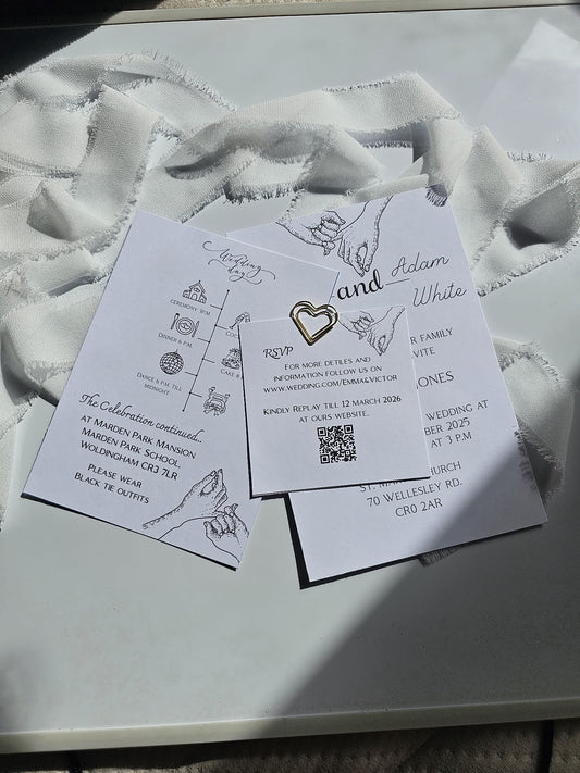 Elegant "Better Together" Invitation Set with Custom Hand Illustration