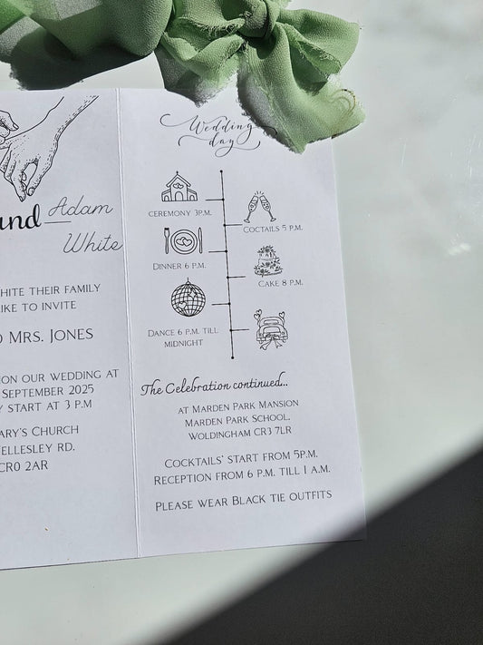 Modern Sage Green "Ever After" Wedding Invitation with Photo