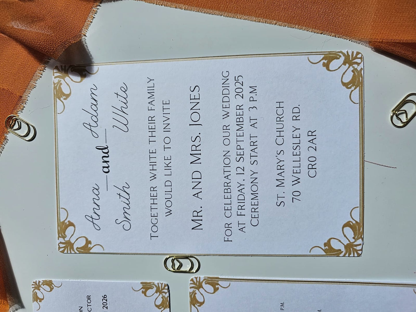 Luxury "Golden Hour" Wedding Invitation Set with RSVP & Timeline Cards